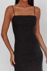 Days Ahead Rhinestone Overlay Maxi Dress Black