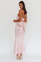Melty Kisses Bow Back Maxi Dress Pink
