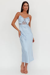 Impressions Lace Bodice Maxi Dress Blue