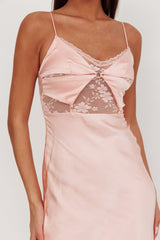 Impressions Lace Bodice Maxi Dress Peach