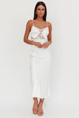 Impressions Lace Bodice Maxi Dress White