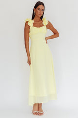 Eloquent Lace-Up Back Maxi Dress Yellow