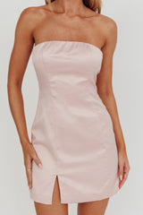 Always And Forever Back Bow Mini Dress Blush