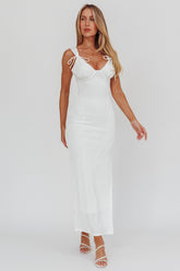 In My Feels Textured Maxi Dress White