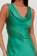 Cecilia Cowl Neck Drape Back Maxi Dress Emerald