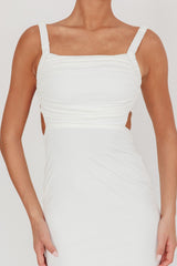 Dream Crush Lace-Up Back Maxi Dress White