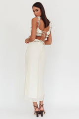 Second Chances Ruffle Trim Maxi Dress Contrast Cream