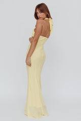 Topaz Skies Halterneck Ruffle Dress Banana