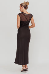 Passion Mesh Sleeveless Maxi Dress Black