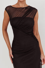 Passion Mesh Sleeveless Maxi Dress Black