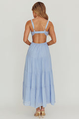 Neptune Cut Out Back A-Line Maxi Dress Blue
