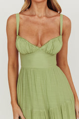 Neptune Cut Out Back A-Line Maxi Dress Sage