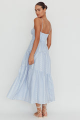 Doe Tied Bust Maxi Dress Blue