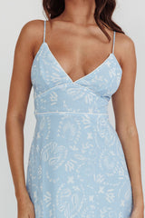 Later Days Cami Strap Maxi Dress Paisley Blue