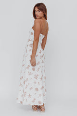 Roll With It Square Neckline Maxi Dress Beige