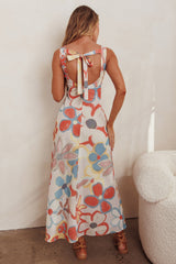 Loving Me Sleeveless A-line Maxi Dress Oat Multi