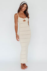 Beachside Crochet Knit Maxi Dress Oat