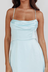 Inner Light Gathered Bust Split Maxi Dress Mint