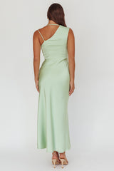 Eros Asymmetric Cowl Neck Maxi Dress Leaf
