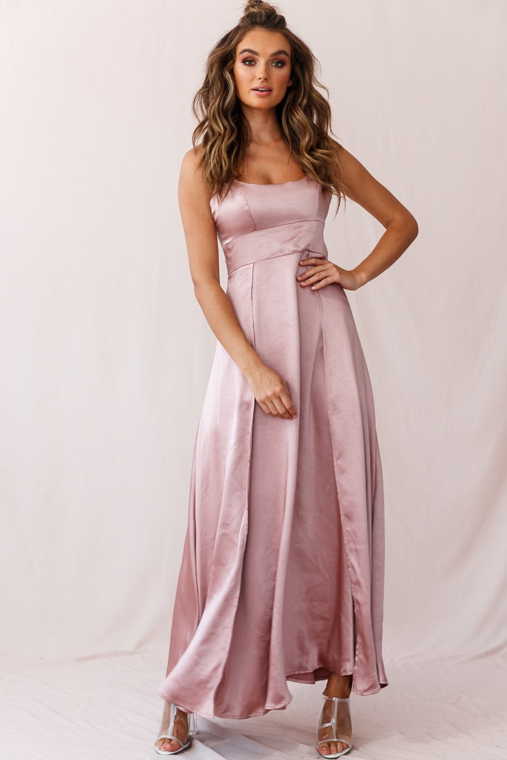 Joanne Empire Waist Maxi Dress Rose Gold