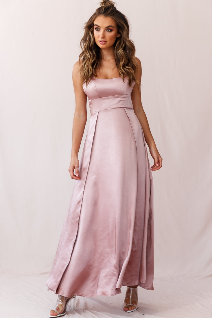 Joanne Empire Waist Maxi Dress Rose Gold
