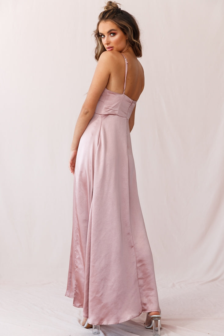 Joanne Empire Waist Maxi Dress Rose Gold