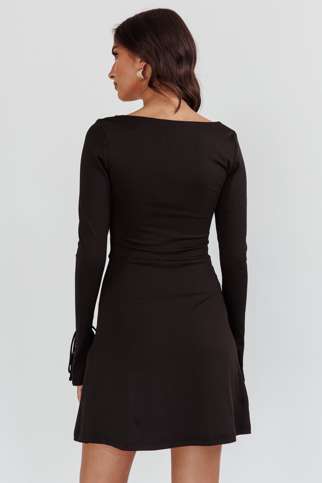 Safe Keeping Long Sleeve Mini Dress Black