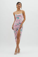Letting Go Tie-Up Back Maxi Floral Pink