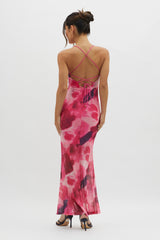 Letting Go Tie-Up Back Maxi Dress Red