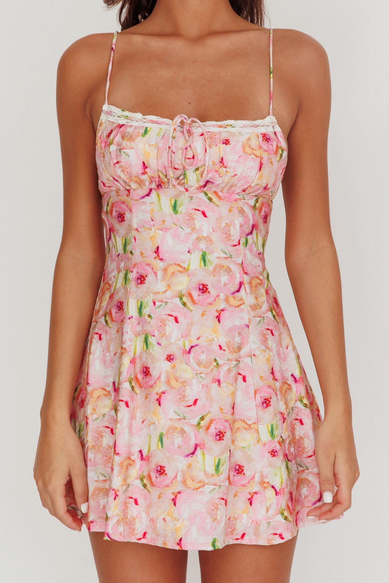 Lead The Way Abstract Print Mini Dress Pink