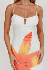 Kailua Floral Print Maxi Dress White