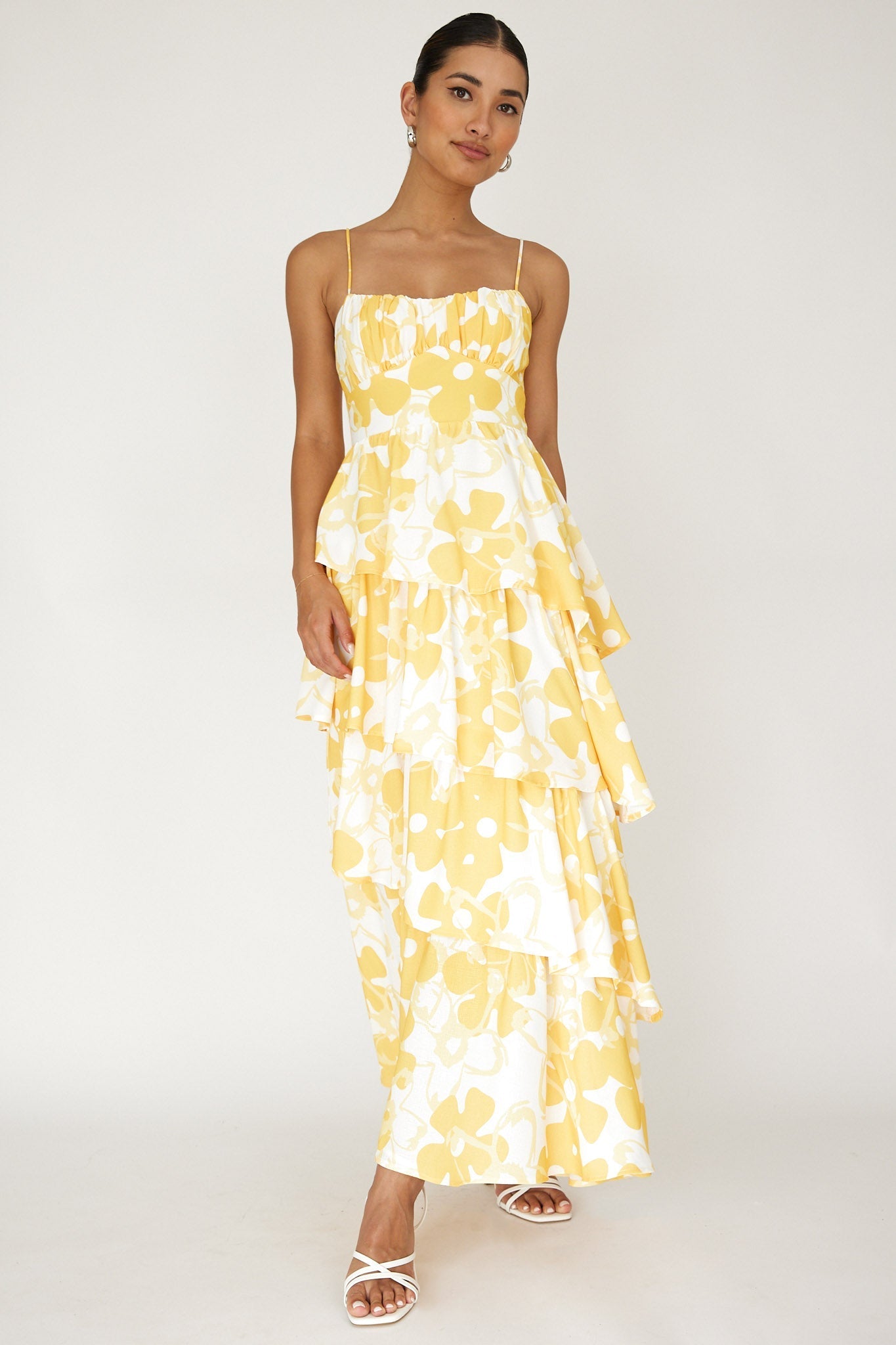 Hopeful Tiered Layered Maxi Dress Yellow