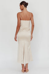 Morella Draped Waist Maxi Dress Champagne
