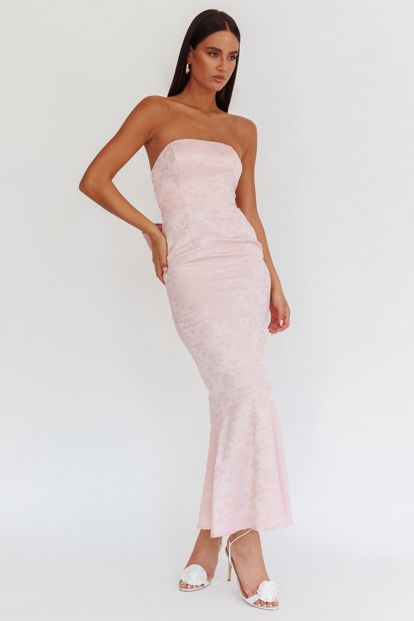 Melty Kisses Bow Back Maxi Dress Pink