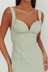 Moonlit Reverie Twist Back Maxi Dress Sage