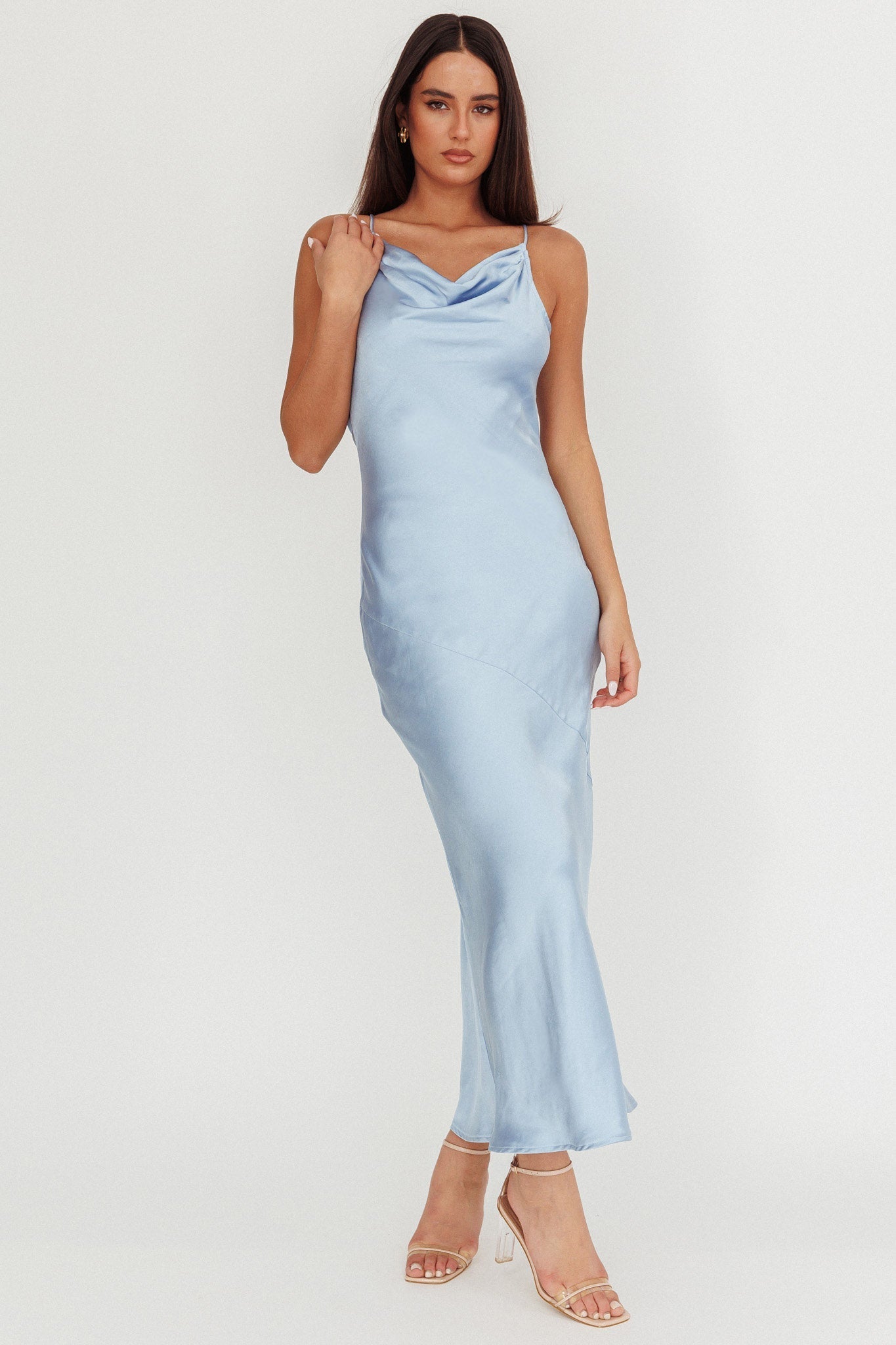 Noreen Cut-Out Back Maxi Dress Blue