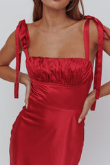 Pennelope Tied Shoulder Maxi Dress Wine