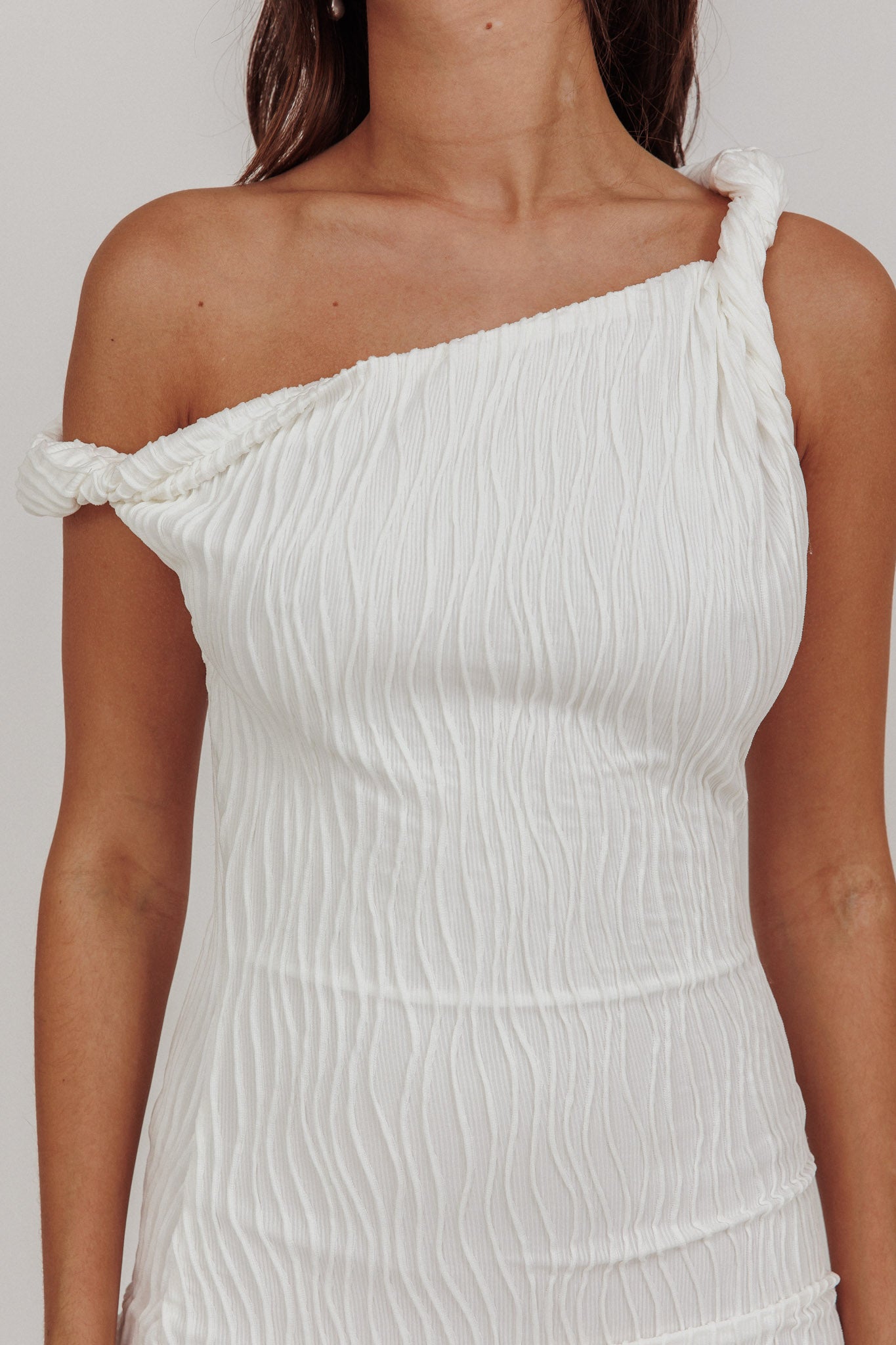 Lingering Love One-Shoulder Mini Dress White