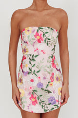 Entered The Chat Strapless Mini Dress Multi