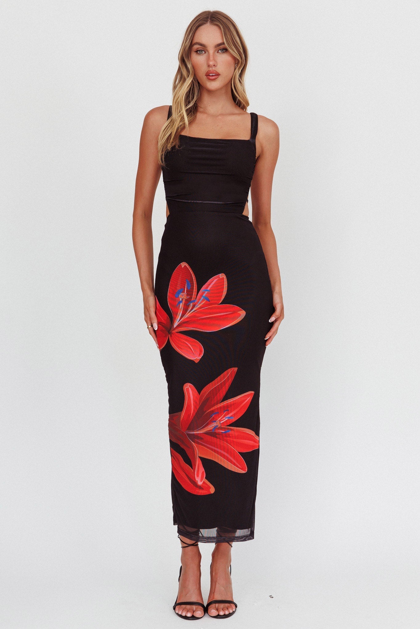 Dream Crush Lace-Up Back Maxi Dress Lily Black