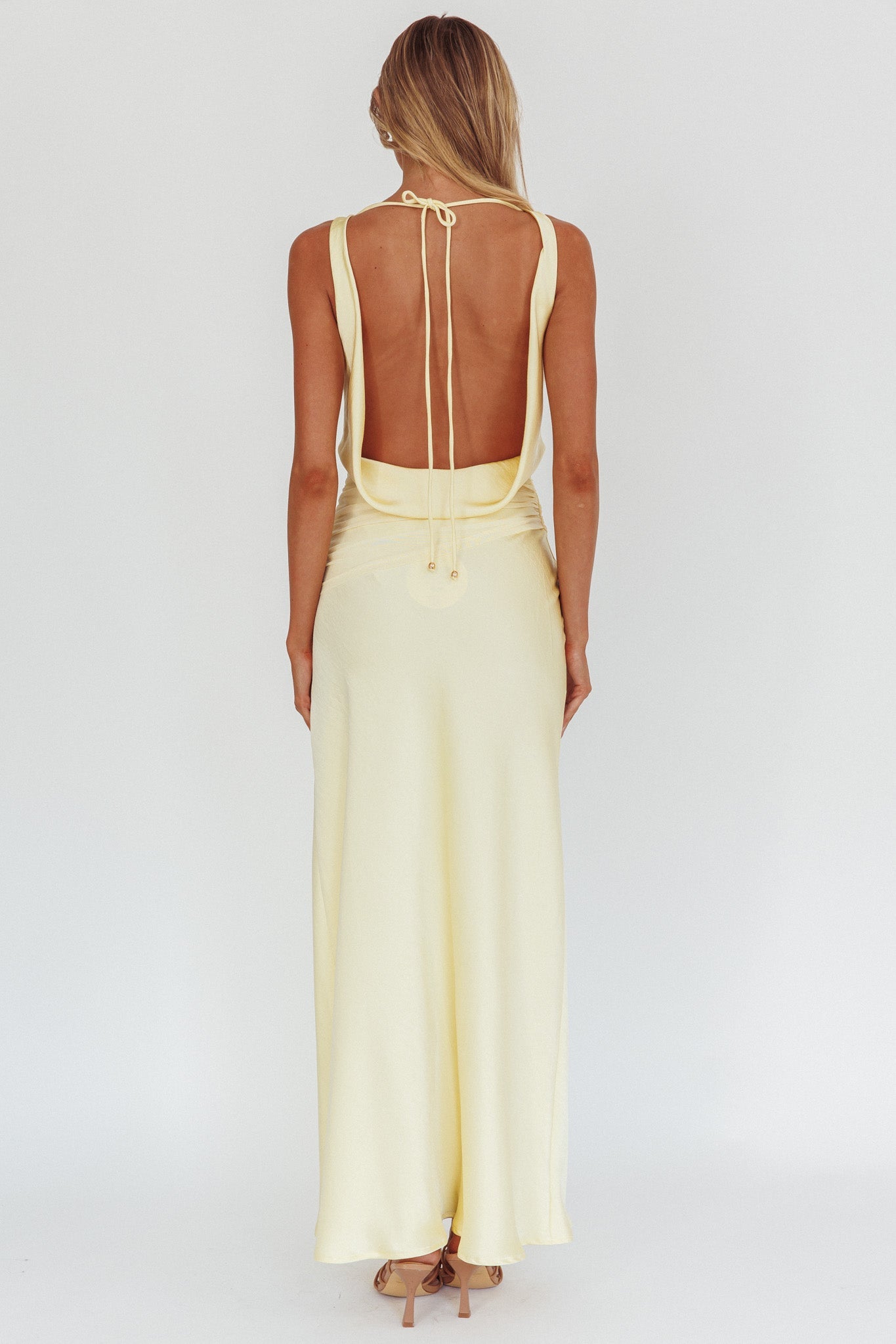 Isabella Open Cowl Back Maxi Dress Butter