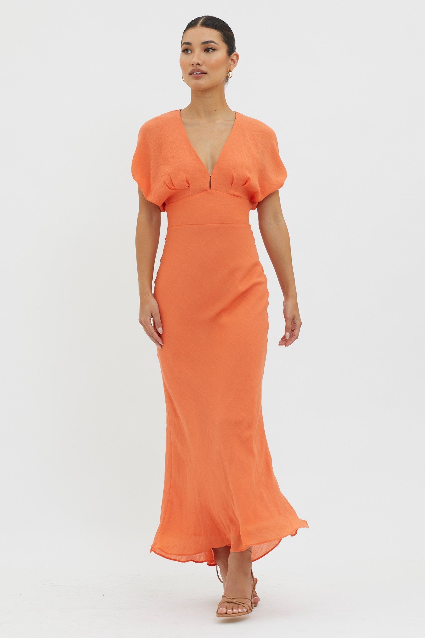 Dare To Live V-Neck Maxi Dress Orange