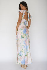 Jannet Keyhole Back Maxi Dress Floral Apricot