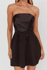 City Of Stars Strapless Mini Dress Black