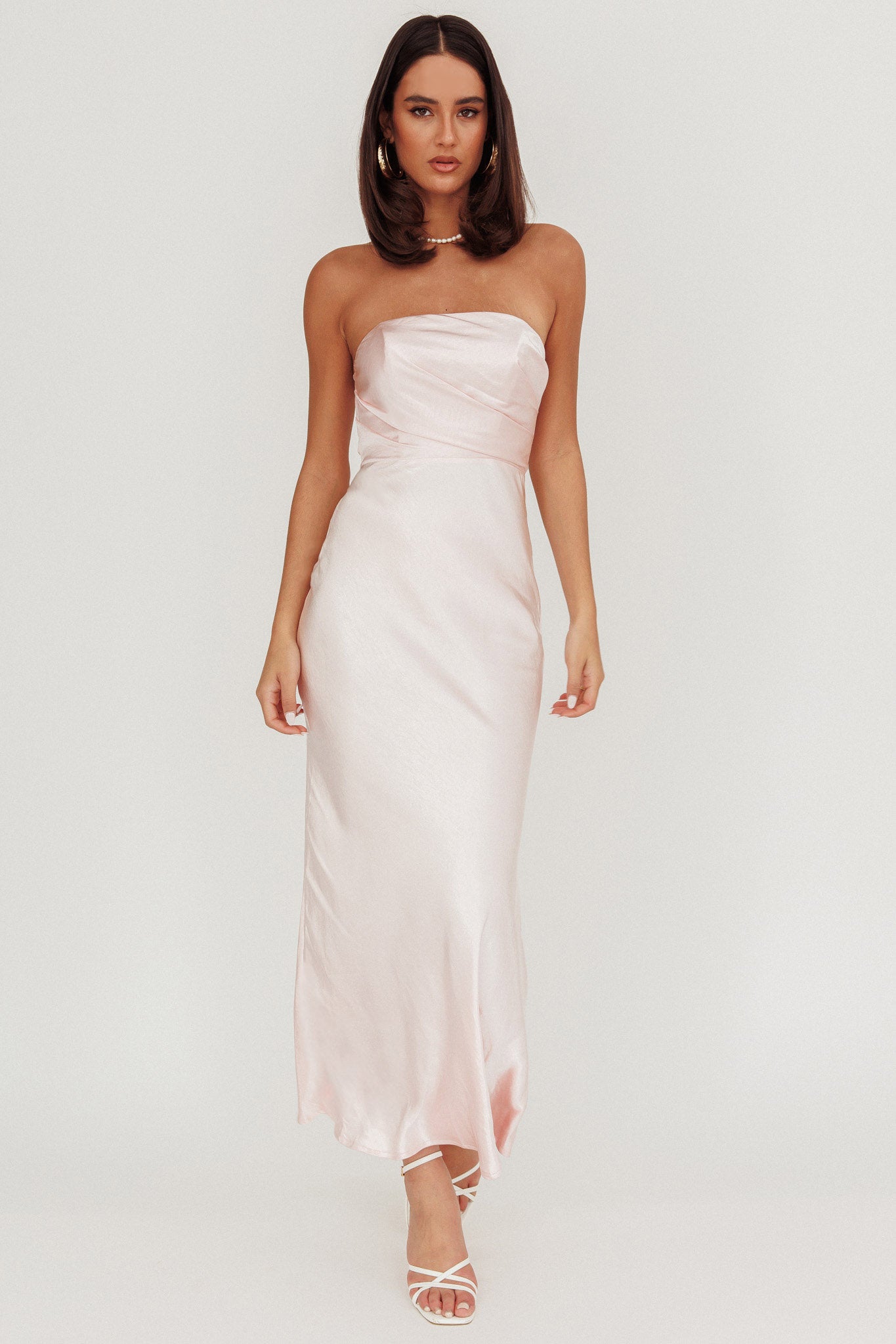 City Of Stars Strapless Maxi Dress Baby Pink