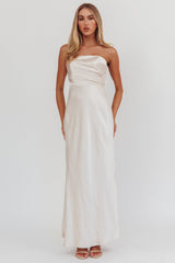 City Of Stars Strapless Maxi Dress Champagne