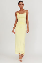 Ignite Rosette Backless Maxi Dress Lemon