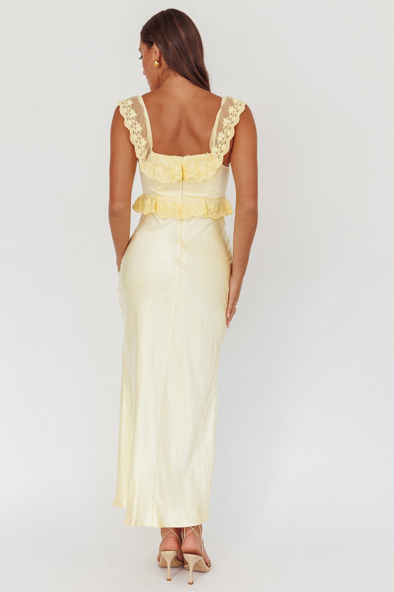 Escapade Lace Trim Maxi Dress Banana