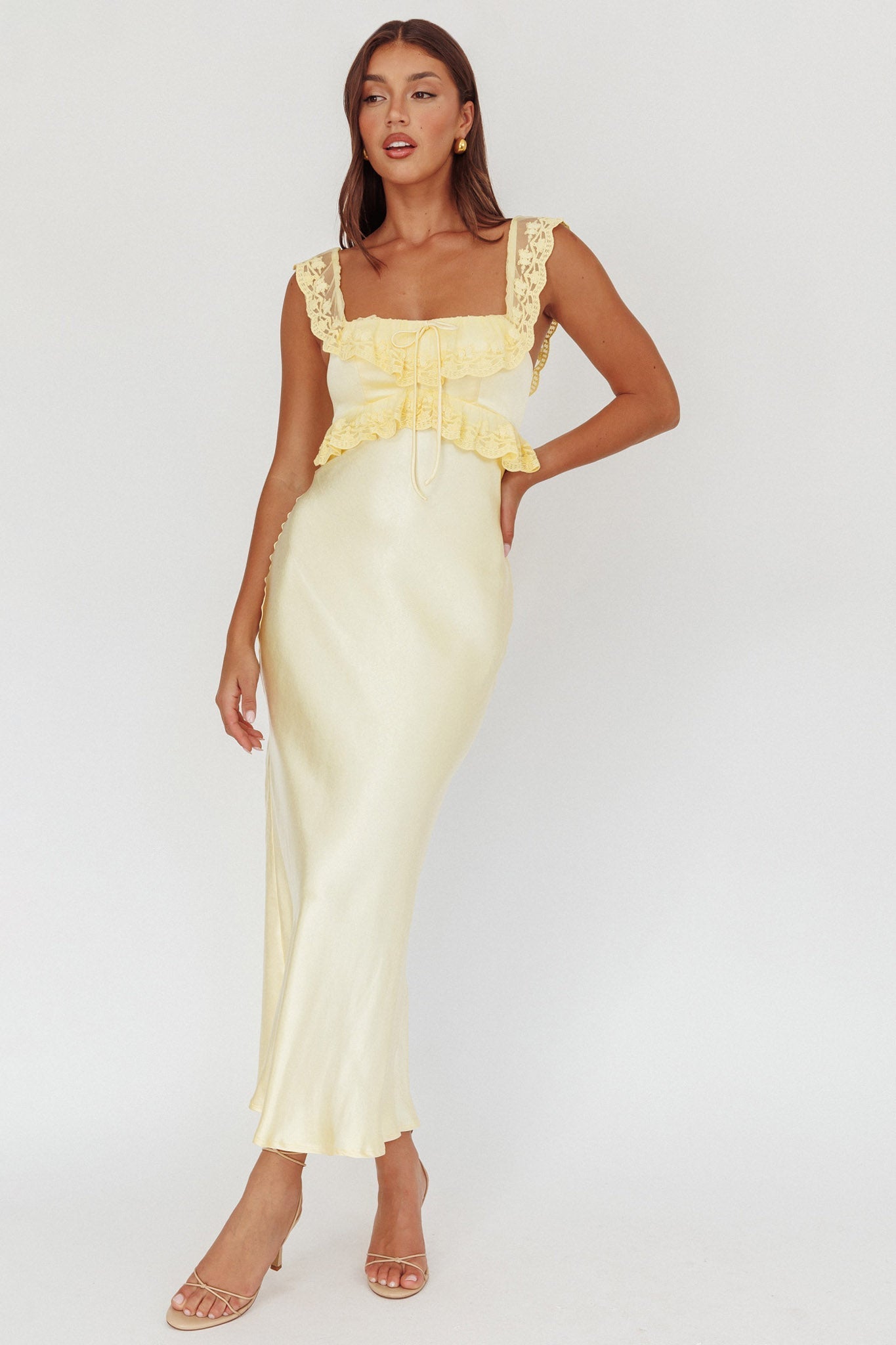Escapade Lace Trim Maxi Dress Banana