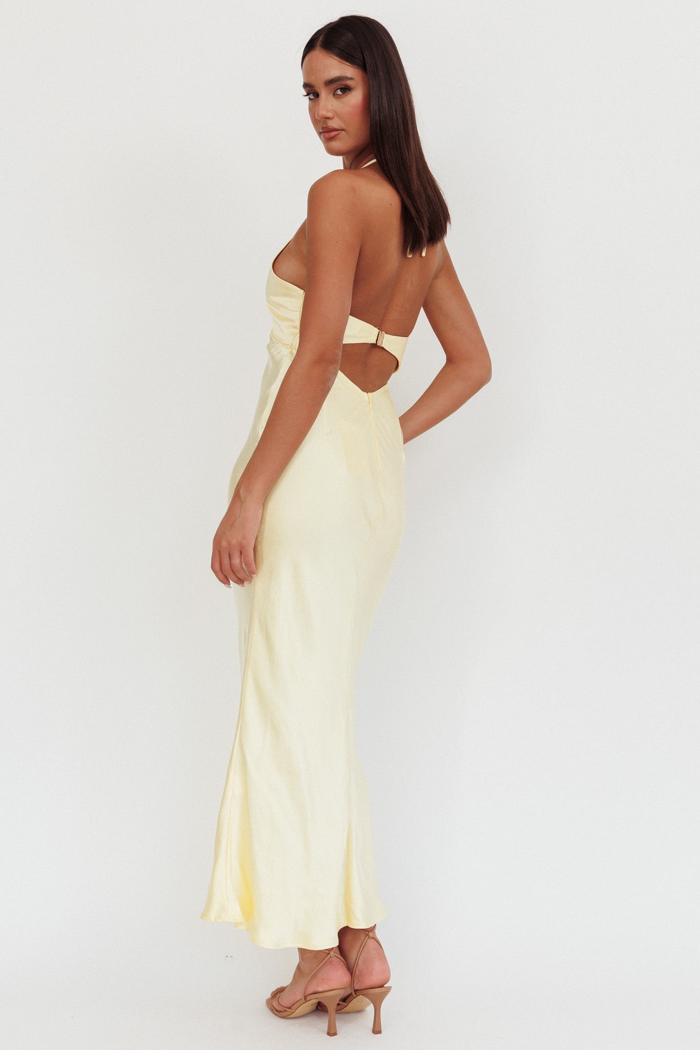 Jassinta Keyhole Bust Maxi Dress Lemon